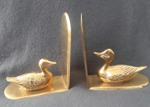 Vintage buchstützen ente - vintage,