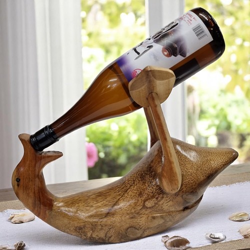 Deko ente holz flaschenhalter - holz,