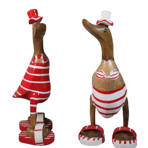 Holz ente lauf - 2x,