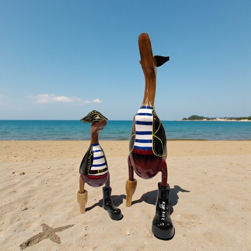 Deko holz statue ente - deko,