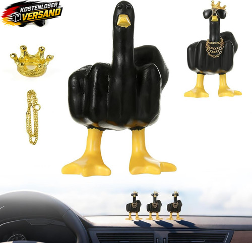 Mittelfinger ente deko - ente, auto