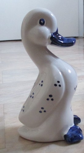 Deko figur ente blau weiß - ,