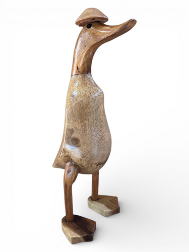 Holz deko ente - natur, mit