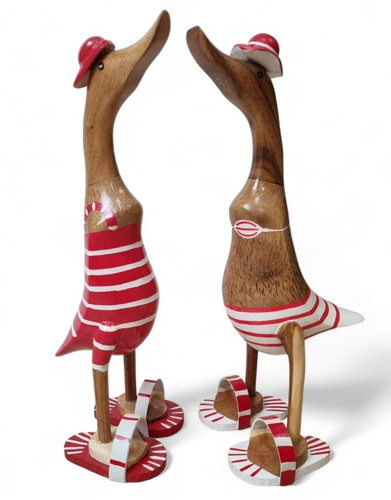 Holzente deko ente paar 2er - deko,